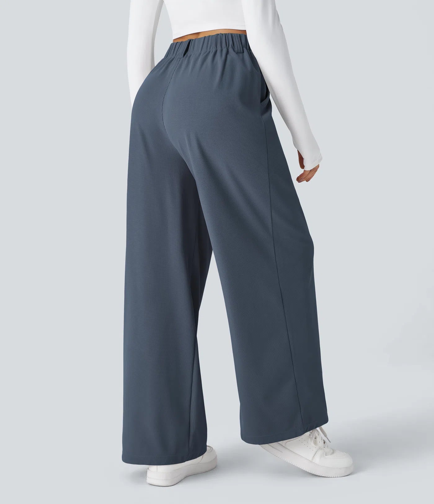 StyleEase™ High Waisted Side Pocket Wide Leg Pants