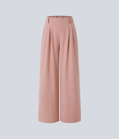 StyleEase™ High Waisted Side Pocket Wide Leg Pants