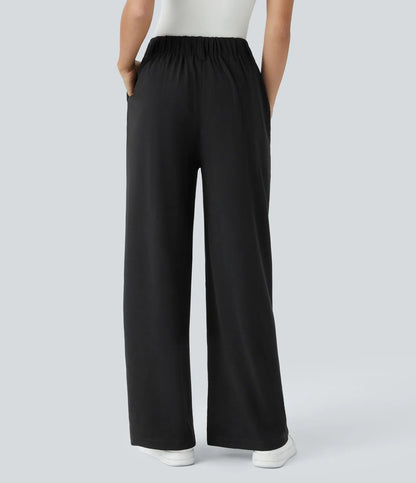 StyleEase™ High Waisted Side Pocket Wide Leg Pants