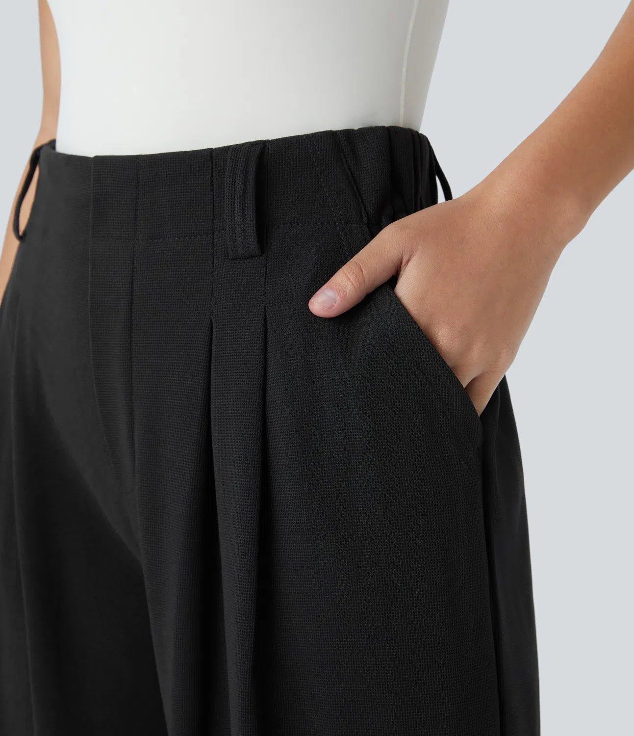 StyleEase™ High Waisted Side Pocket Wide Leg Pants