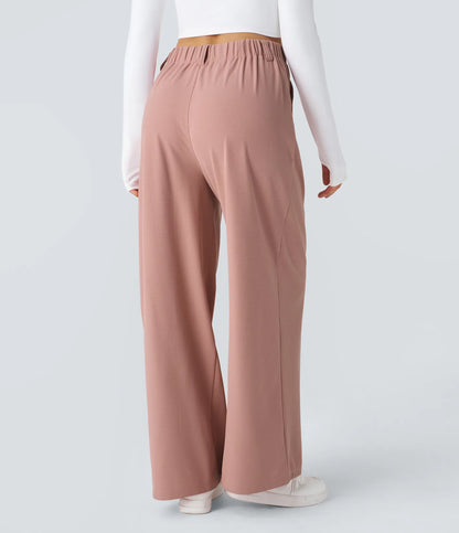 StyleEase™ High Waisted Side Pocket Wide Leg Pants