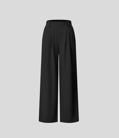 StyleEase™ High Waisted Side Pocket Wide Leg Pants