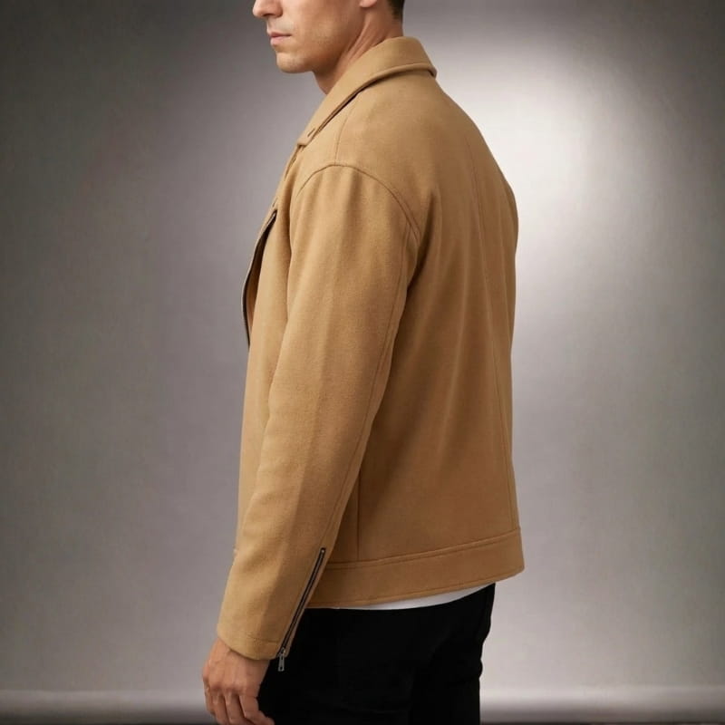Aiden Men's Jacket | Wool Blend, Asymmetrical Zip-Men's Jackets-Consuave