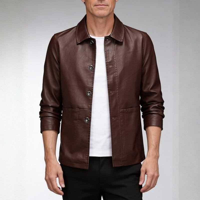 Aiden Men's Leather Jacket | Italian Eco-Leather, Tailored Fit-Men's Jackets-Consuave