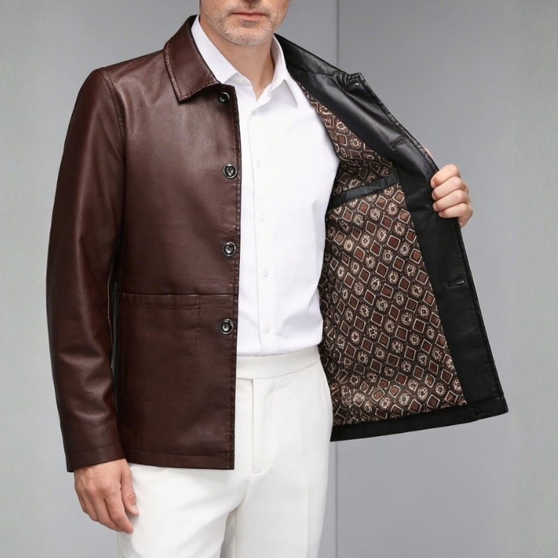 Aiden Men's Leather Jacket | Italian Eco-Leather, Tailored Fit-Men's Jackets-Consuave