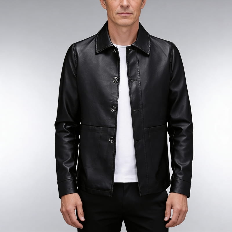 Aiden Men's Leather Jacket | Italian Eco-Leather, Tailored Fit-Men's Jackets-Consuave