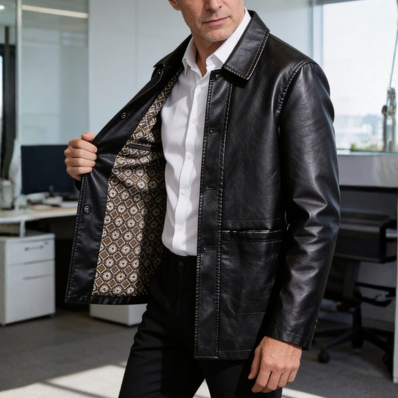 Aiden Men's Leather Jacket | Italian Eco-Leather, Tailored Fit-Men's Jackets-Consuave