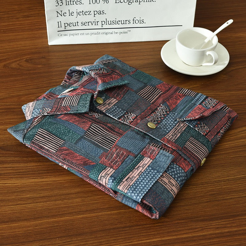 Aiden Men's Patchwork Shirt | Cotton Blend, Casual-Casual Shirts-Consuave