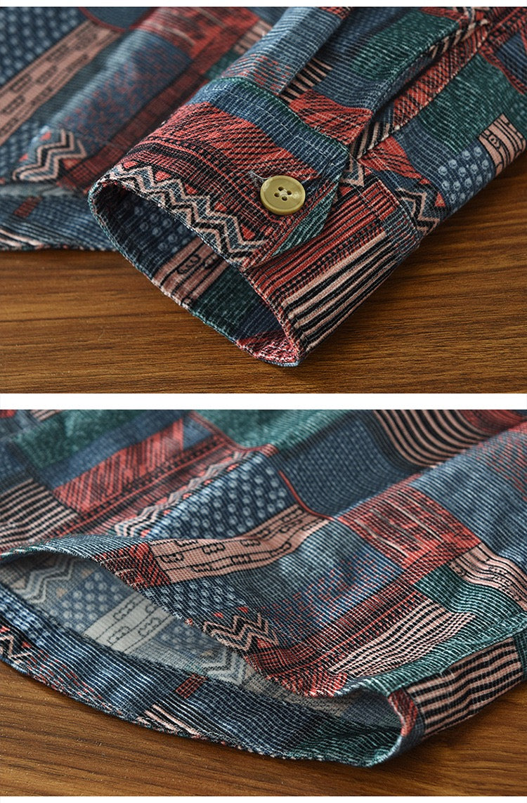 Aiden Men's Patchwork Shirt | Cotton Blend, Casual-Casual Shirts-Consuave