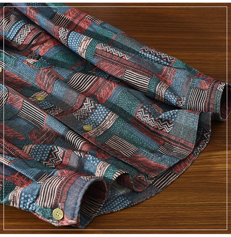 Aiden Men's Patchwork Shirt | Cotton Blend, Casual-Casual Shirts-Consuave
