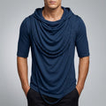 Arlo Men's Hooded Shirt | Stretch-Knit Cotton, Asymmetrical Hem-Casual Shirts-Consuave