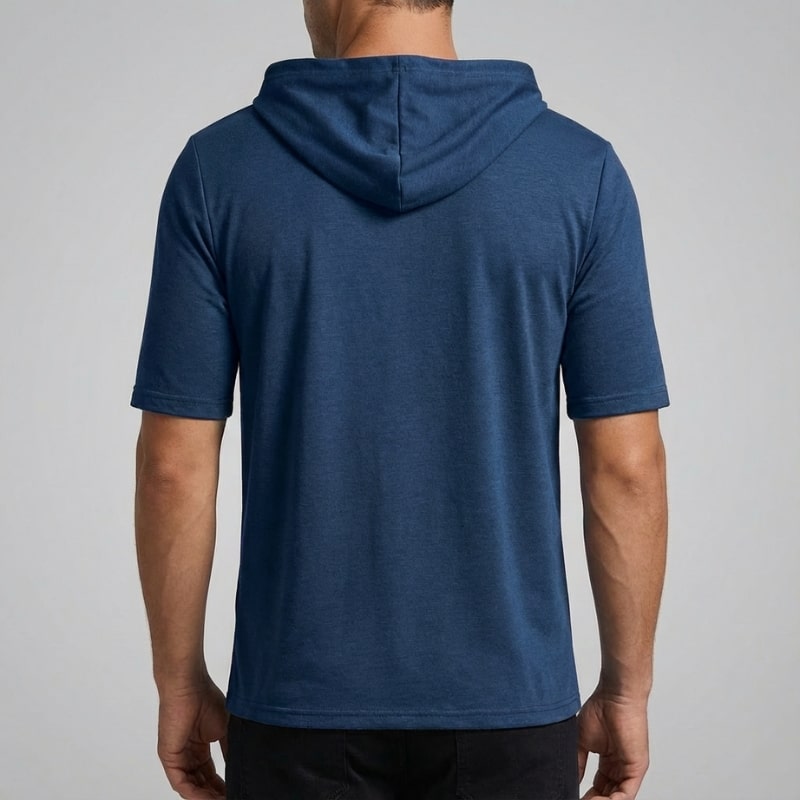 Arlo Men's Hooded Shirt | Stretch-Knit Cotton, Asymmetrical Hem-Casual Shirts-Consuave