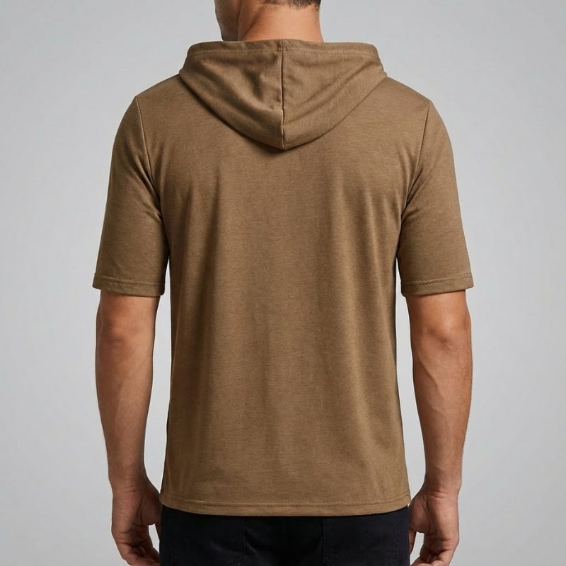 Arlo Men's Hooded Shirt | Stretch-Knit Cotton, Asymmetrical Hem-Casual Shirts-Consuave