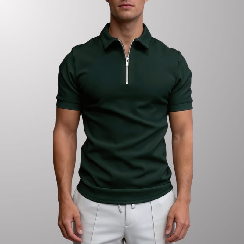 Bax Men's Half-Zip Polo Shirt | Cotton Blend, Lightweight-Polo Shirts-Consuave