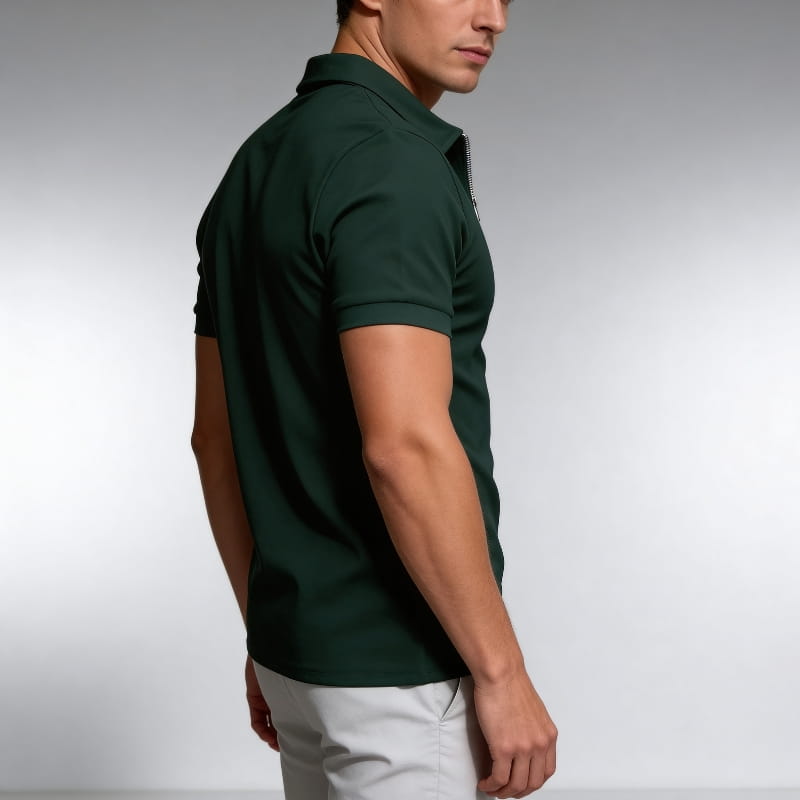 Bax Men's Half-Zip Polo Shirt | Cotton Blend, Lightweight-Polo Shirts-Consuave