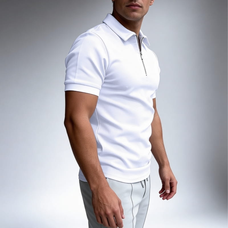 Bax Men's Half-Zip Polo Shirt | Cotton Blend, Lightweight-Polo Shirts-Consuave