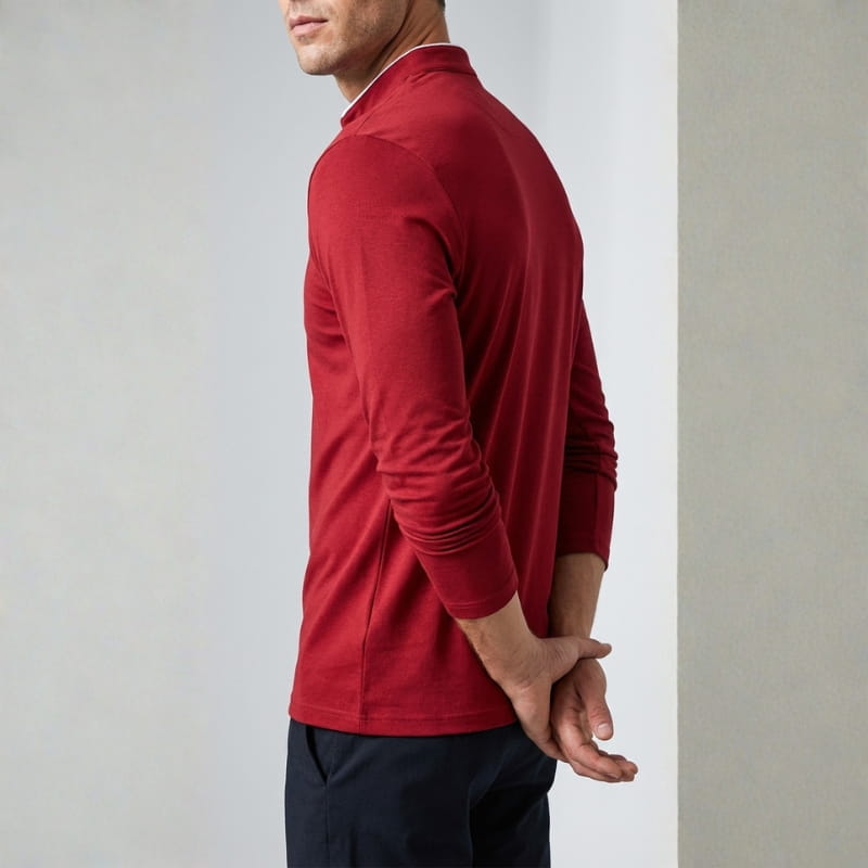 Baxter Men's Half-Zip Polo Shirt | Breathable Cotton Blend-Polo Shirts-Consuave