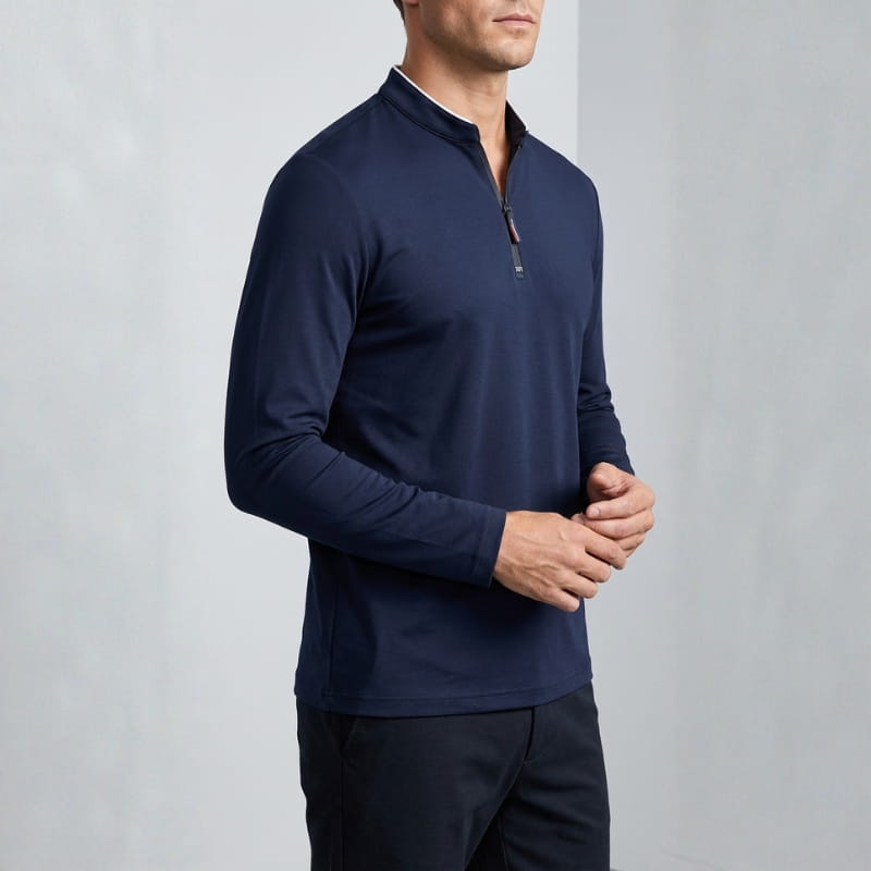 Baxter Men's Half-Zip Polo Shirt | Breathable Cotton Blend-Polo Shirts-Consuave