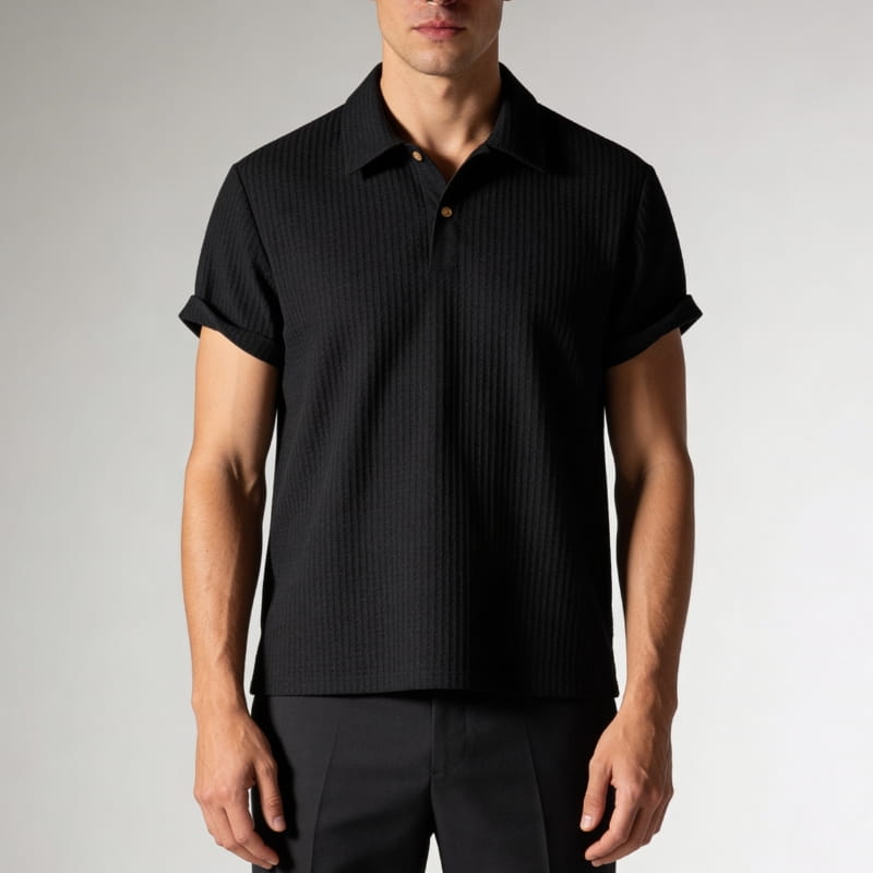 Ethan Men's Polo Shirt | Waffle Knit, Breathable-Polo Shirts-Consuave