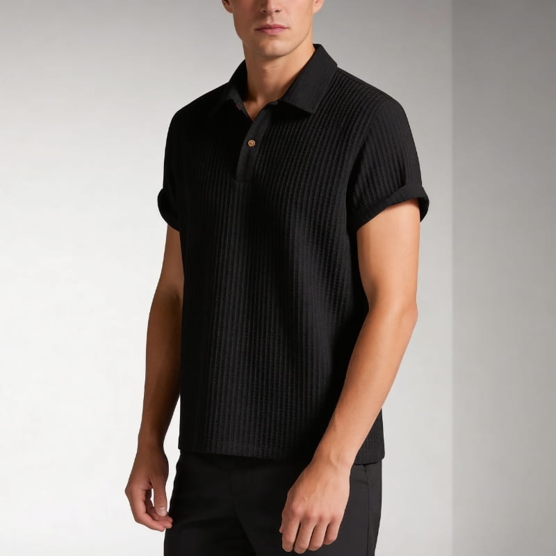 Ethan Men's Polo Shirt | Waffle Knit, Breathable-Polo Shirts-Consuave