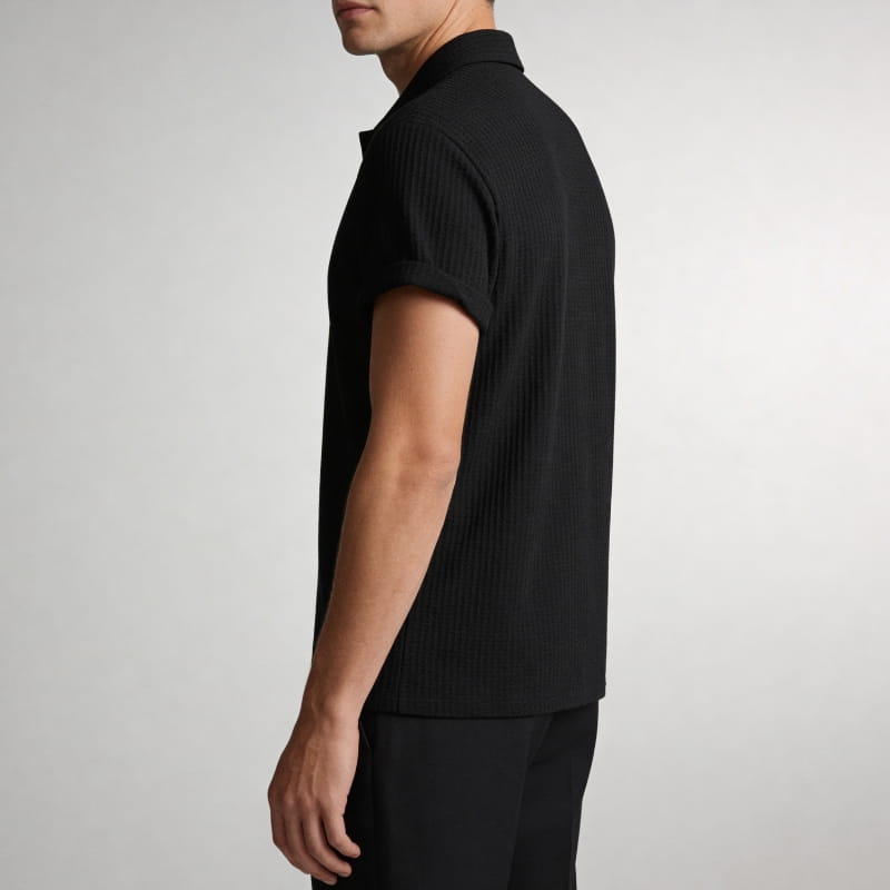 Ethan Men's Polo Shirt | Waffle Knit, Breathable-Polo Shirts-Consuave