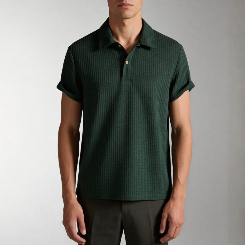 Ethan Men's Polo Shirt | Waffle Knit, Breathable-Polo Shirts-Consuave