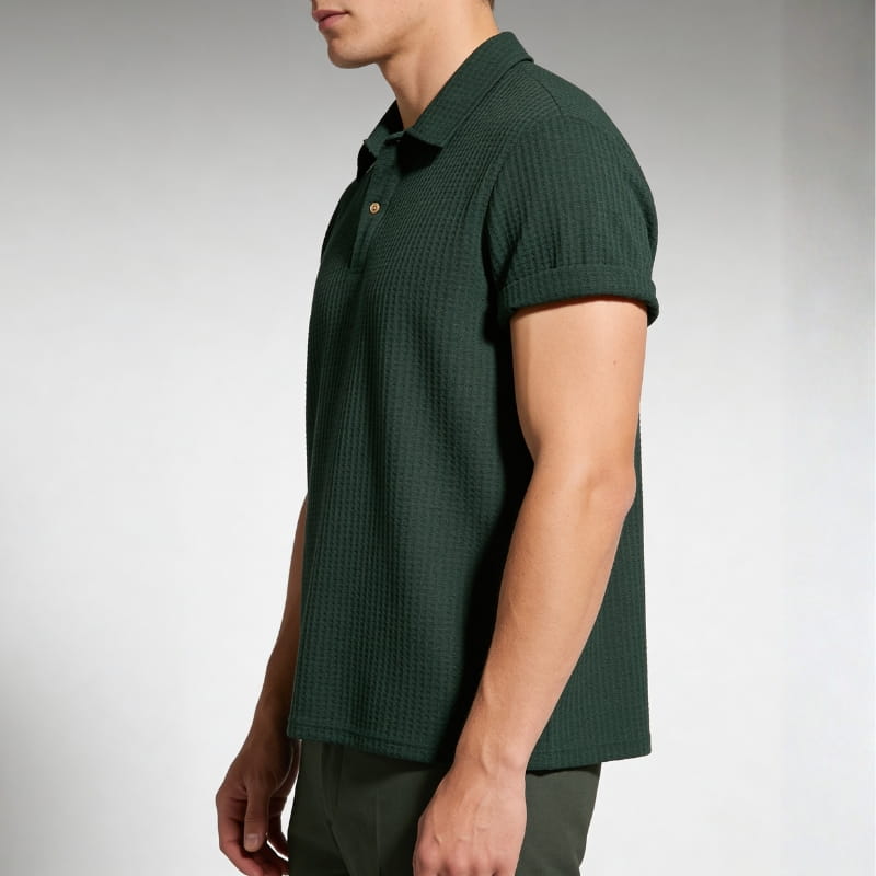 Ethan Men's Polo Shirt | Waffle Knit, Breathable-Polo Shirts-Consuave