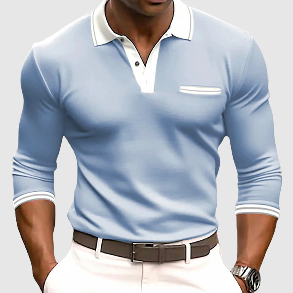 Felix Men's Long Sleeve Polo Shirt | Breathable Polyester Blend, Classic Fit-Polo Shirts-Consuave
