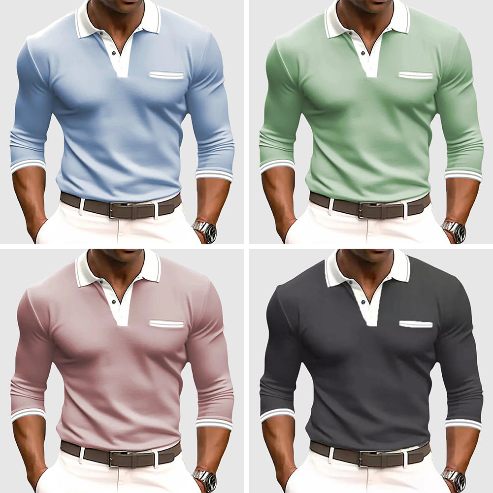 Felix Men's Long Sleeve Polo Shirt | Breathable Polyester Blend, Classic Fit-Polo Shirts-Consuave