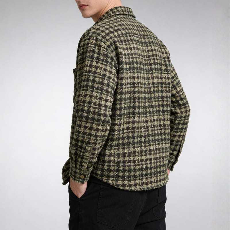 Kai Men's Plaid Shirt Jacket | Textured Cotton, Lightweight-Men's Shirt Jackets-Consuave
