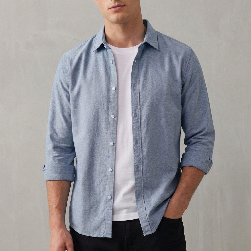 Liam Men's Button-Down Shirt | Lightweight Cotton, Relaxed Fit-Casual Shirts-Consuave