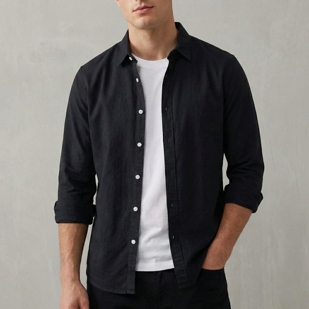 Liam Men's Button-Down Shirt | Lightweight Cotton, Relaxed Fit-Casual Shirts-Consuave