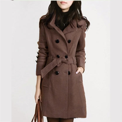 Classic Double-Breasted Wool Coat