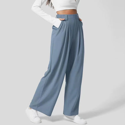 StyleEase™ High Waisted Side Pocket Wide Leg Pants