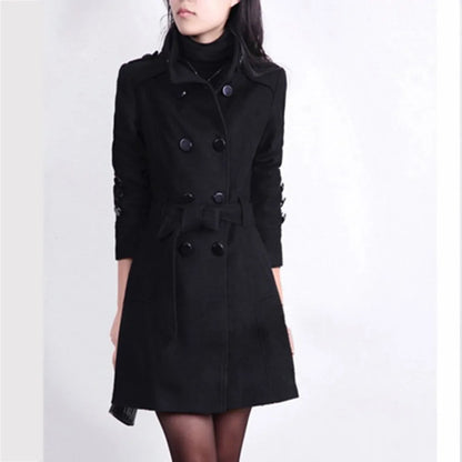 Classic Double-Breasted Wool Coat