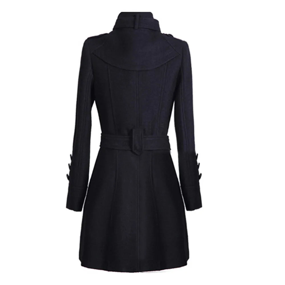 Classic Double-Breasted Wool Coat