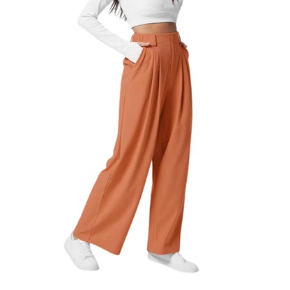 StyleEase™ High Waisted Side Pocket Wide Leg Pants