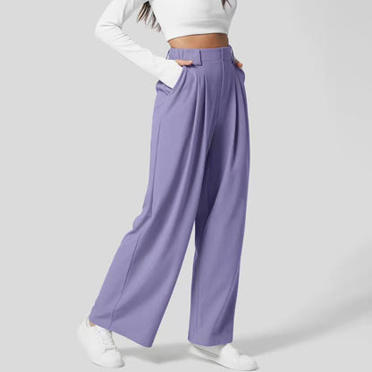 StyleEase™ High Waisted Side Pocket Wide Leg Pants