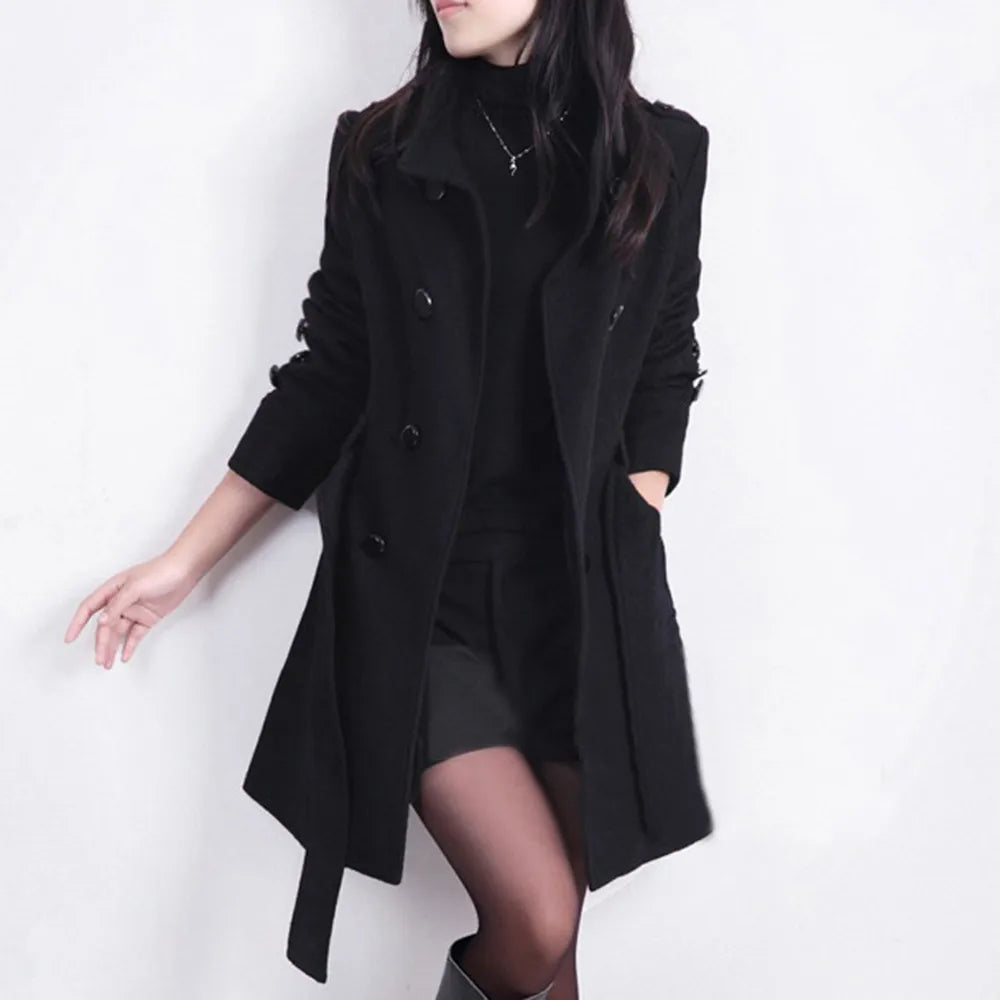 Classic Double-Breasted Wool Coat